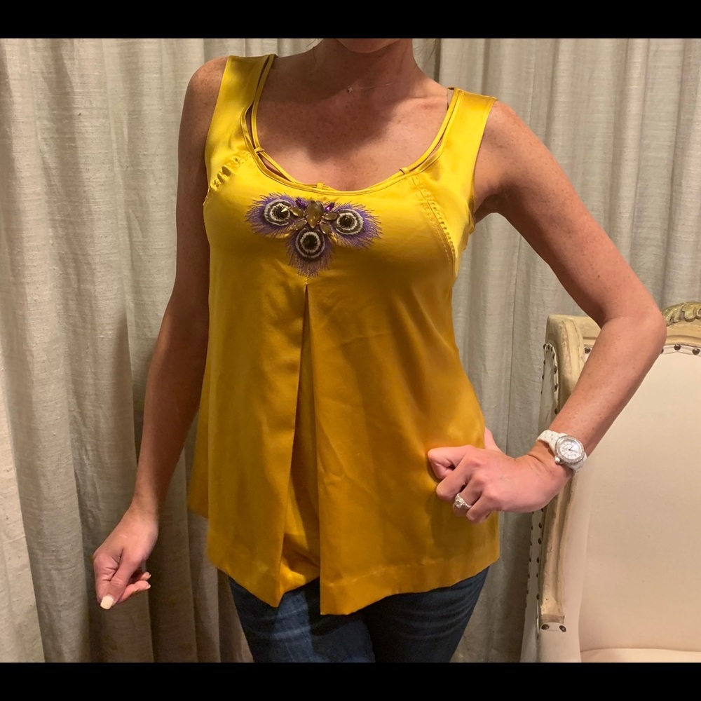 Tory Burch golden silk top